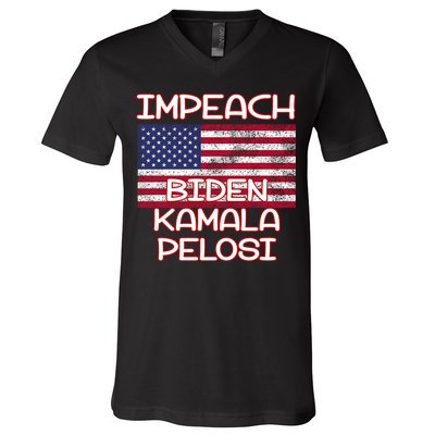 Impeach Biden Kamala Pelosi V-Neck T-Shirt