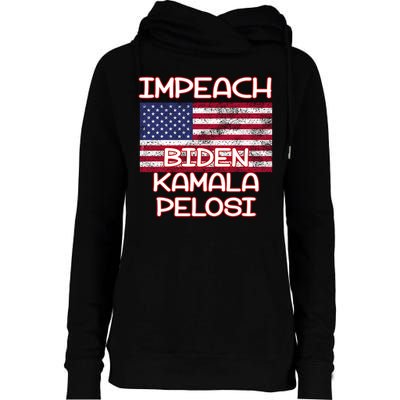 Impeach Biden Kamala Pelosi Womens Funnel Neck Pullover Hood