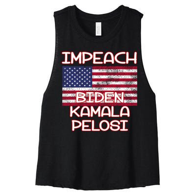 Impeach Biden Kamala Pelosi Women's Racerback Cropped Tank