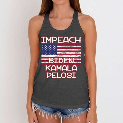 Impeach Biden Kamala Pelosi Women's Knotted Racerback Tank