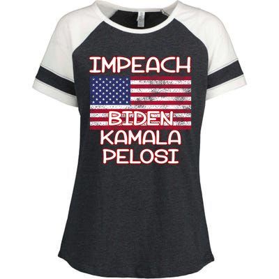 Impeach Biden Kamala Pelosi Enza Ladies Jersey Colorblock Tee