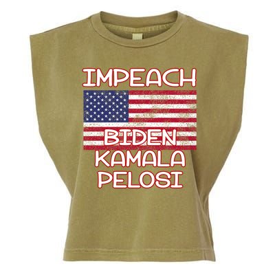 Impeach Biden Kamala Pelosi Garment-Dyed Women's Muscle Tee