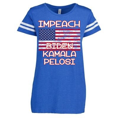 Impeach Biden Kamala Pelosi Enza Ladies Jersey Football T-Shirt