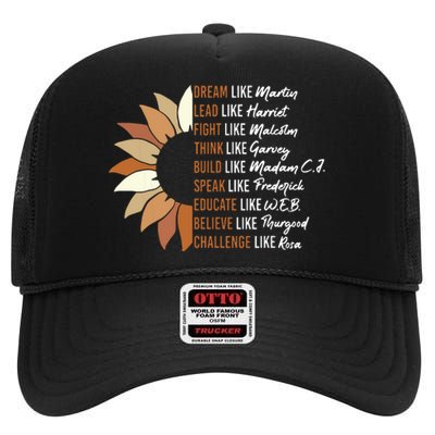 Inspiring Black Leader Black History Month Dream Like Martin High Crown Mesh Back Trucker Hat