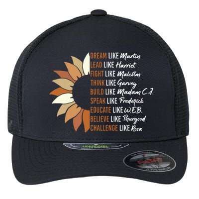 Inspiring Black Leader Black History Month Dream Like Martin Flexfit Unipanel Trucker Cap