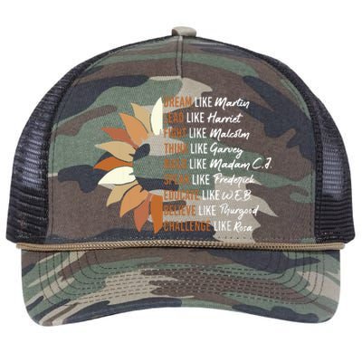 Inspiring Black Leader Black History Month Dream Like Martin Retro Rope Trucker Hat Cap