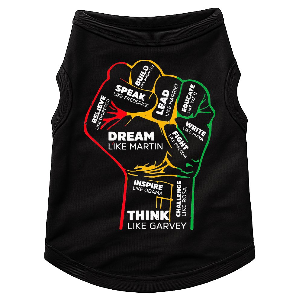 Inspiring Black Leaders Power Fist Hand BHM Doggie Tank