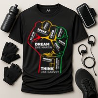 Inspiring Black Leaders Power Fist Hand BHM Cooling Performance Crew T-Shirt
