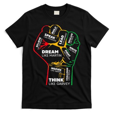 Inspiring Black Leaders Power Fist Hand BHM T-Shirt