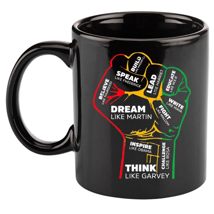 Inspiring Black Leaders Power Fist Hand BHM 11oz C Handle Ceramic Mug