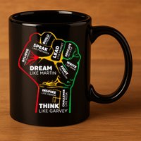 Inspiring Black Leaders Power Fist Hand BHM 11oz C Handle Ceramic Mug