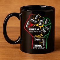 Inspiring Black Leaders Power Fist Hand BHM 11oz C Handle Ceramic Mug