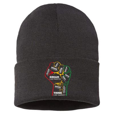 Inspiring Black Leaders Power Fist Hand BHM Sustainable Knit Beanie