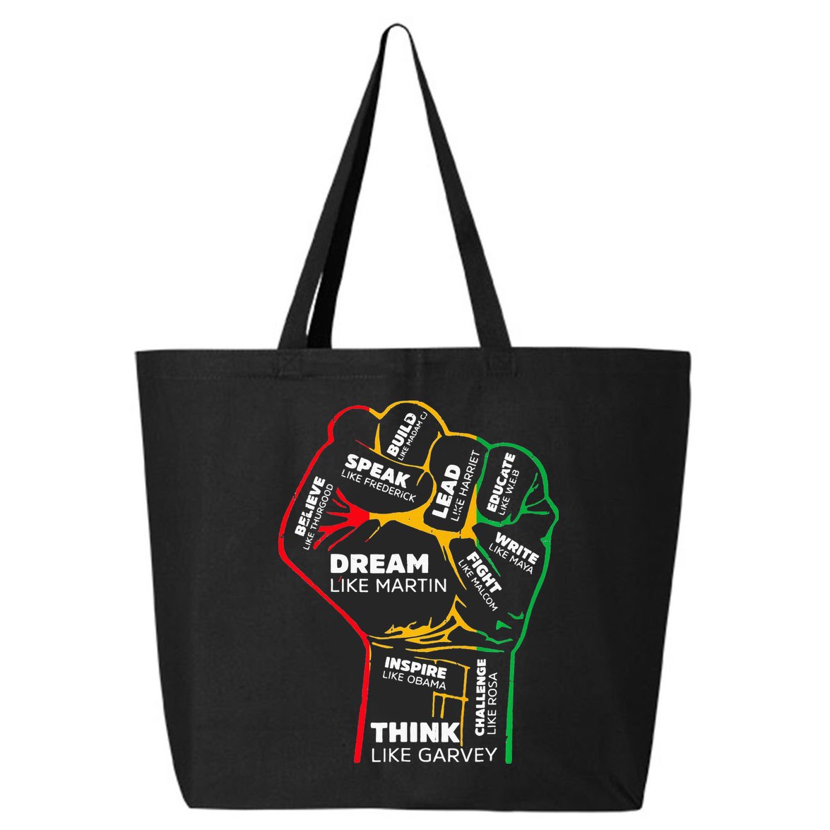Inspiring Black Leaders Power Fist Hand BHM 25L Jumbo Tote