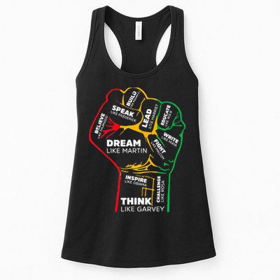 Inspiring Black Leaders Power Fist Hand BHM Womens Tank Top