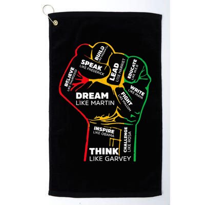 Inspiring Black Leaders Power Fist Hand BHM Golf Towel