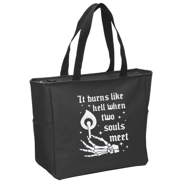 It Burns Like Hell When Two Souls Meet Zip Tote Bag