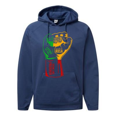 Inspiring Black Leaders Fist Black History Month Funny Gift Performance Fleece Hoodie