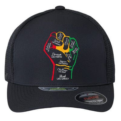 Inspiring Black Leaders Power Fist Hand Black History Month Flexfit Unipanel Trucker Cap