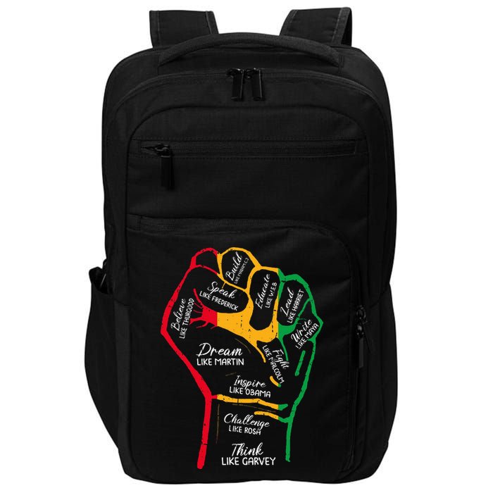 Inspiring Black Leaders Power Fist Hand Black History Month Impact Tech Backpack