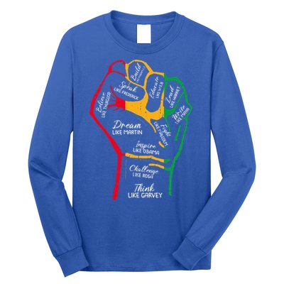 Inspiring Black Leaders Power Fist Hand Black History Month Long Sleeve Shirt