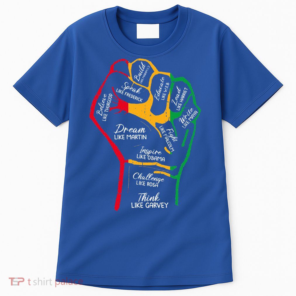 Inspiring Black Leaders Power Fist Hand Black History Month Tall T-Shirt