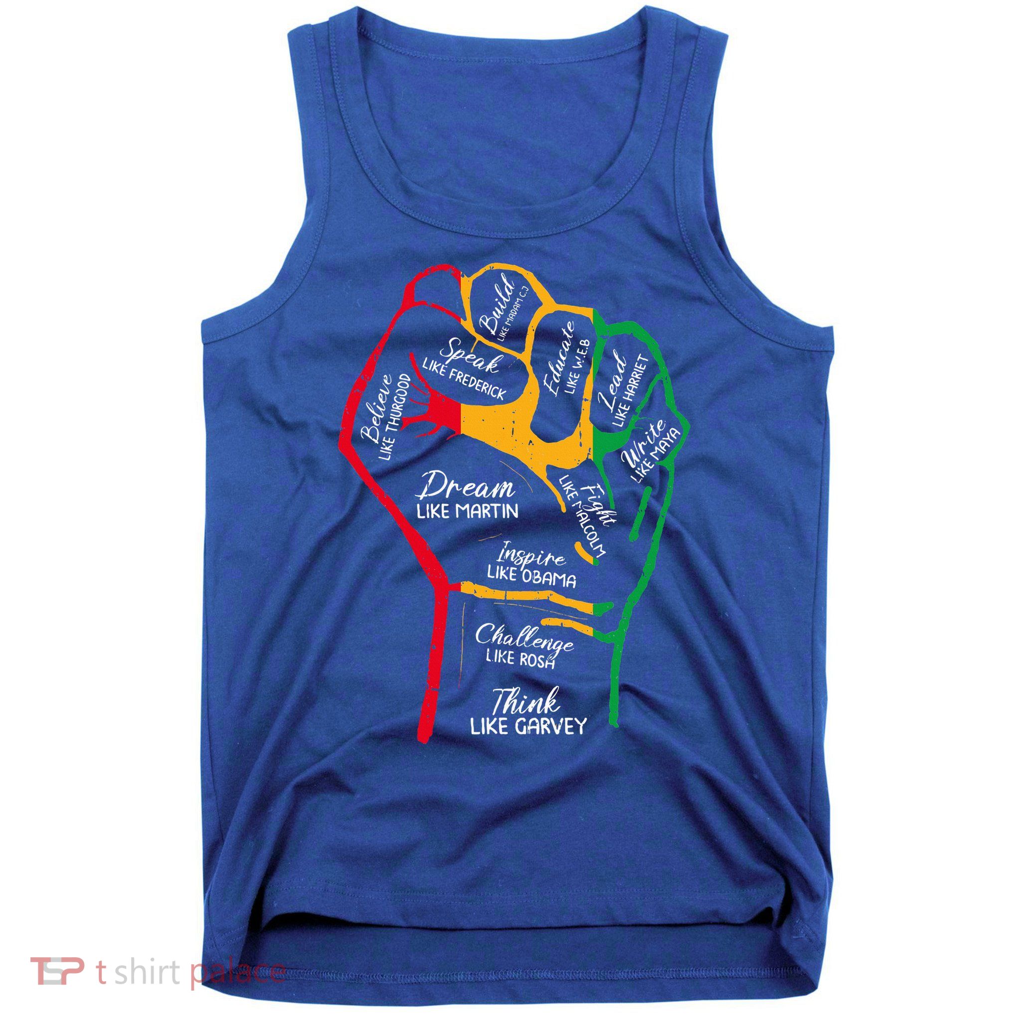 Inspiring Black Leaders Power Fist Hand Black History Month Tank Top