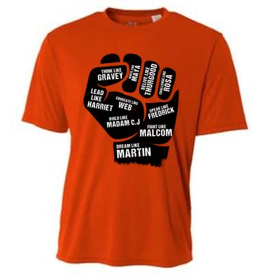 Inspiring Black Leaders Power Fist Hand Black History Month Great Gift Cooling Performance Crew T-Shirt