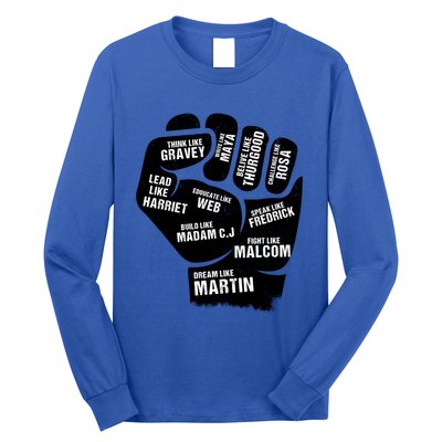 Inspiring Black Leaders Power Fist Hand Black History Month Great Gift Long Sleeve Shirt