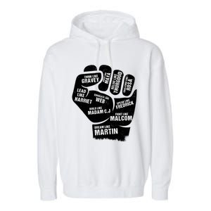 Inspiring Black Leaders Power Fist Hand Black History Month Great Gift Garment-Dyed Fleece Hoodie