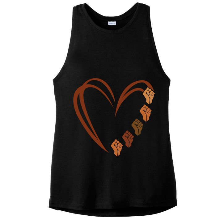 Inspiring Black Leaders Power Fists Hand Black History Month Gift Ladies PosiCharge Tri-Blend Wicking Tank