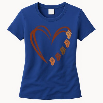 Inspiring Black Leaders Power Fists Hand Black History Month Gift Womens T-Shirt