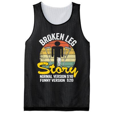 Injury Broken Leg Story Normal Version $10 Funny Version $20 Mesh Reversible Basketball Jersey Tank