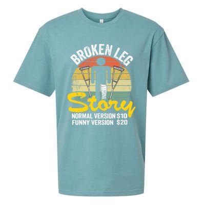 Injury Broken Leg Story Normal Version $10 Funny Version $20 Sueded Cloud Jersey T-Shirt