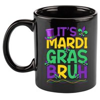 Its Bruh Mardi Gras Bruh 11oz C Handle Ceramic Mug