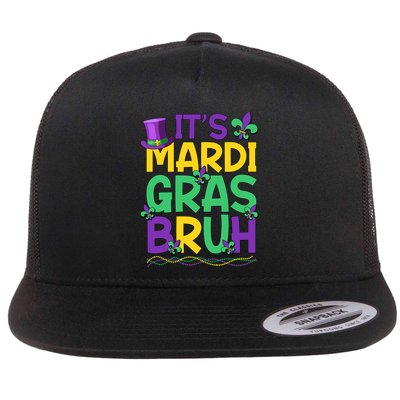 Its Bruh Mardi Gras Bruh Flat Bill Trucker Hat