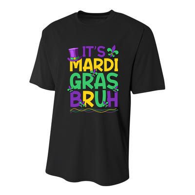 Its Bruh Mardi Gras Bruh Youth Performance Sprint T-Shirt