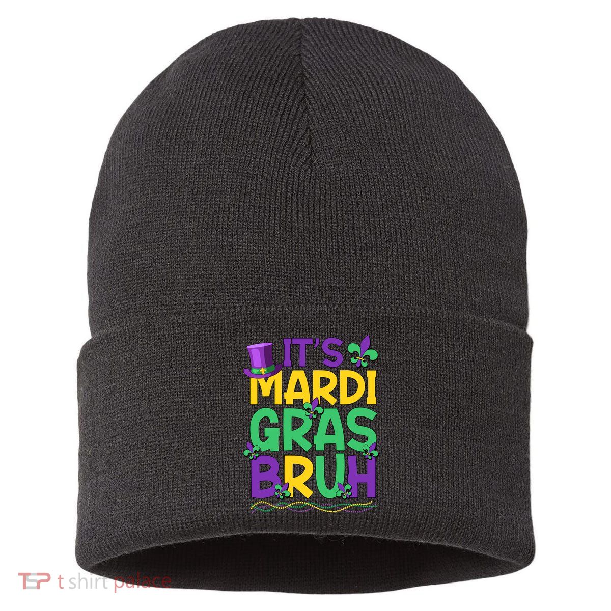 Its Bruh Mardi Gras Bruh Sustainable Knit Beanie
