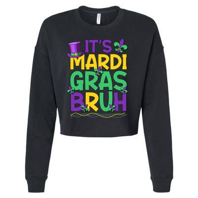 Its Bruh Mardi Gras Bruh Cropped Pullover Crew