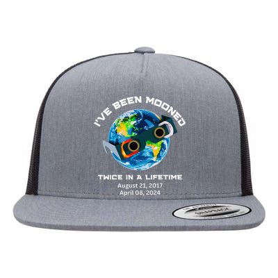 IVe Been Mooned Twice In A Lifetime Total Solar Eclipse Flat Bill Trucker Hat