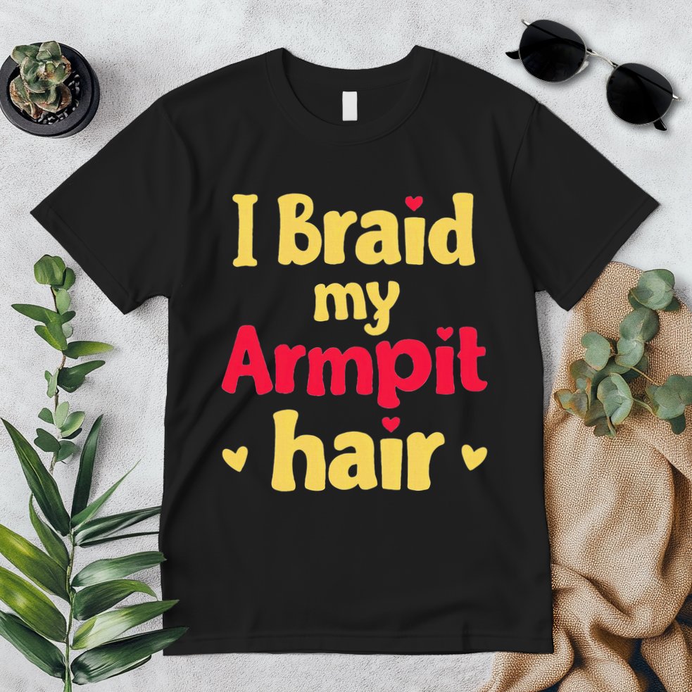 I Braid My Armpit Hair Funny Sarcastic Quote Premium T-Shirt