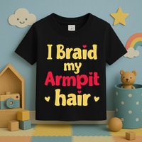 I Braid My Armpit Hair Funny Sarcastic Quote Toddler T-Shirt