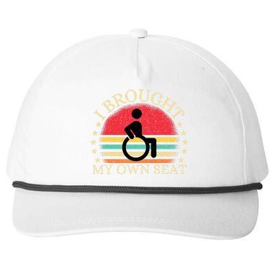 I Brought My Own Seat Funny Disabled Wheelchair User Snapback Five-Panel Rope Hat