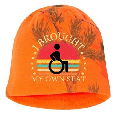 I Brought My Own Seat Funny Disabled Wheelchair User Kati - Camo Knit Beanie