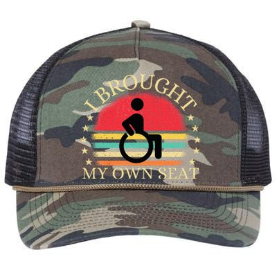 I Brought My Own Seat Funny Disabled Wheelchair User Retro Rope Trucker Hat Cap