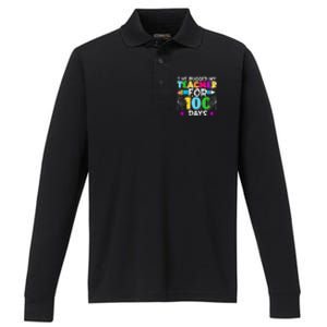 I've Bugged My Teacher For 100 Days Of School Performance Long Sleeve Polo