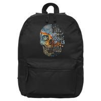 I Bet My Soul Smells Like Weed Skull Cannabis Funny 16 in Basic Backpack