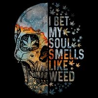 I Bet My Soul Smells Like Weed Skull Cannabis Funny 16 in Basic Backpack