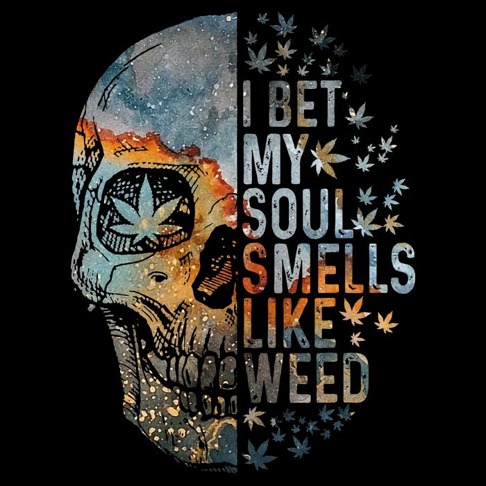 I Bet My Soul Smells Like Weed Skull Cannabis Funny 16 in Basic Backpack