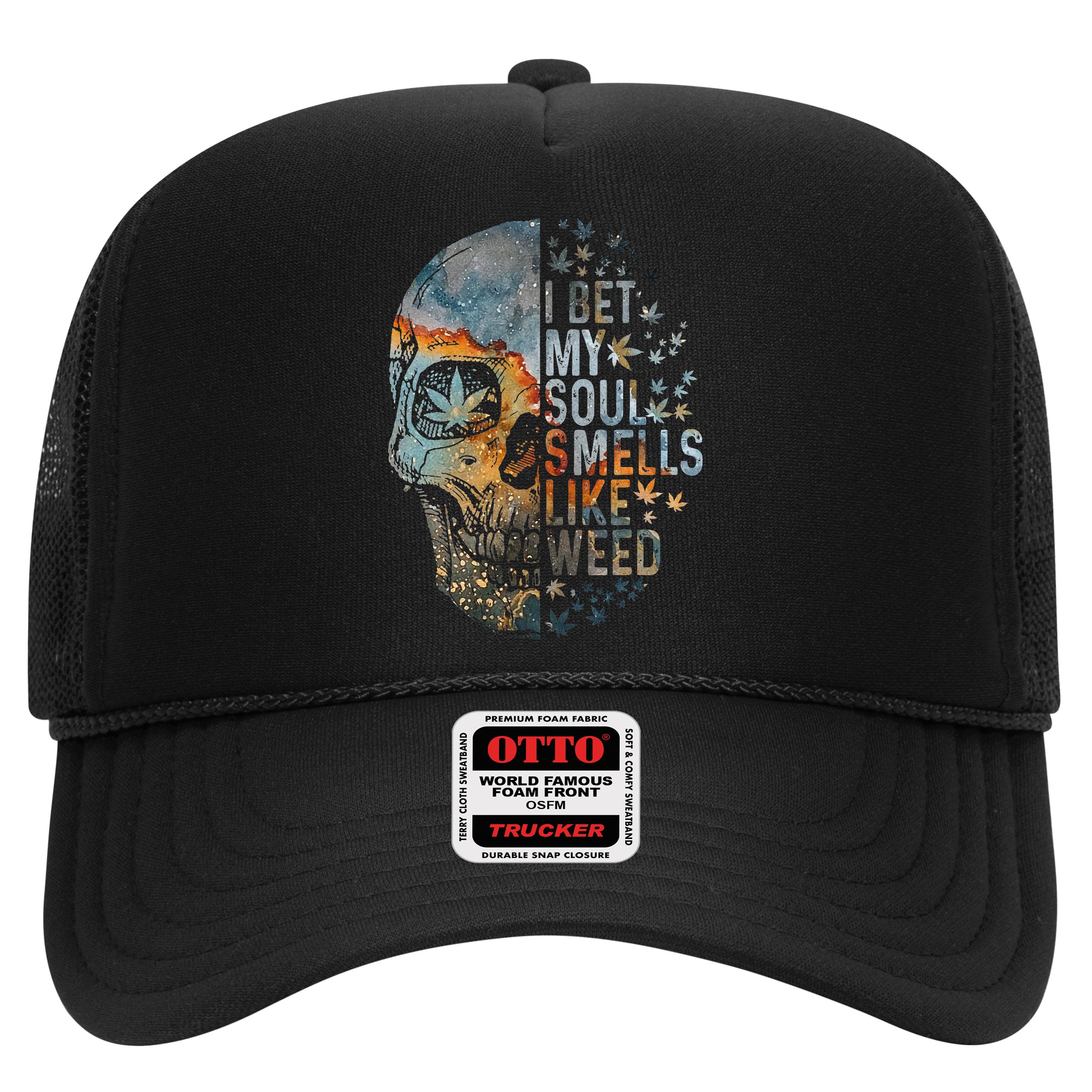 I Bet My Soul Smells Like Weed Skull Cannabis Funny Hat